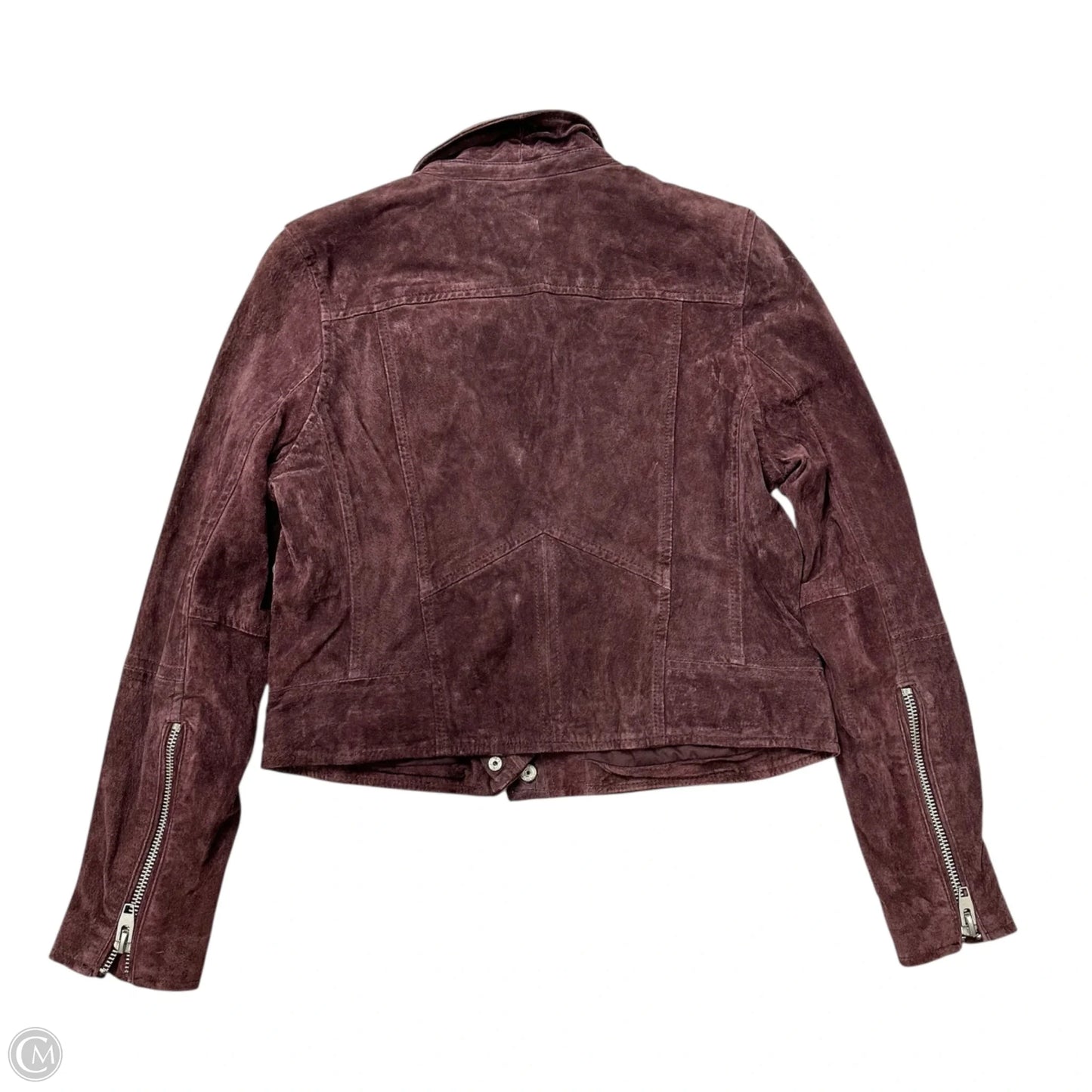 Jacket Moto Leather By Sl8 In Purple, Size: L