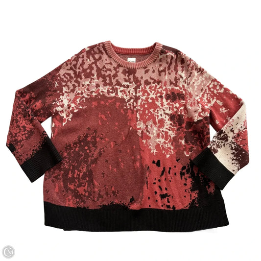 Sweater By Nic + Zoe In Black & Pink, Size: Xl