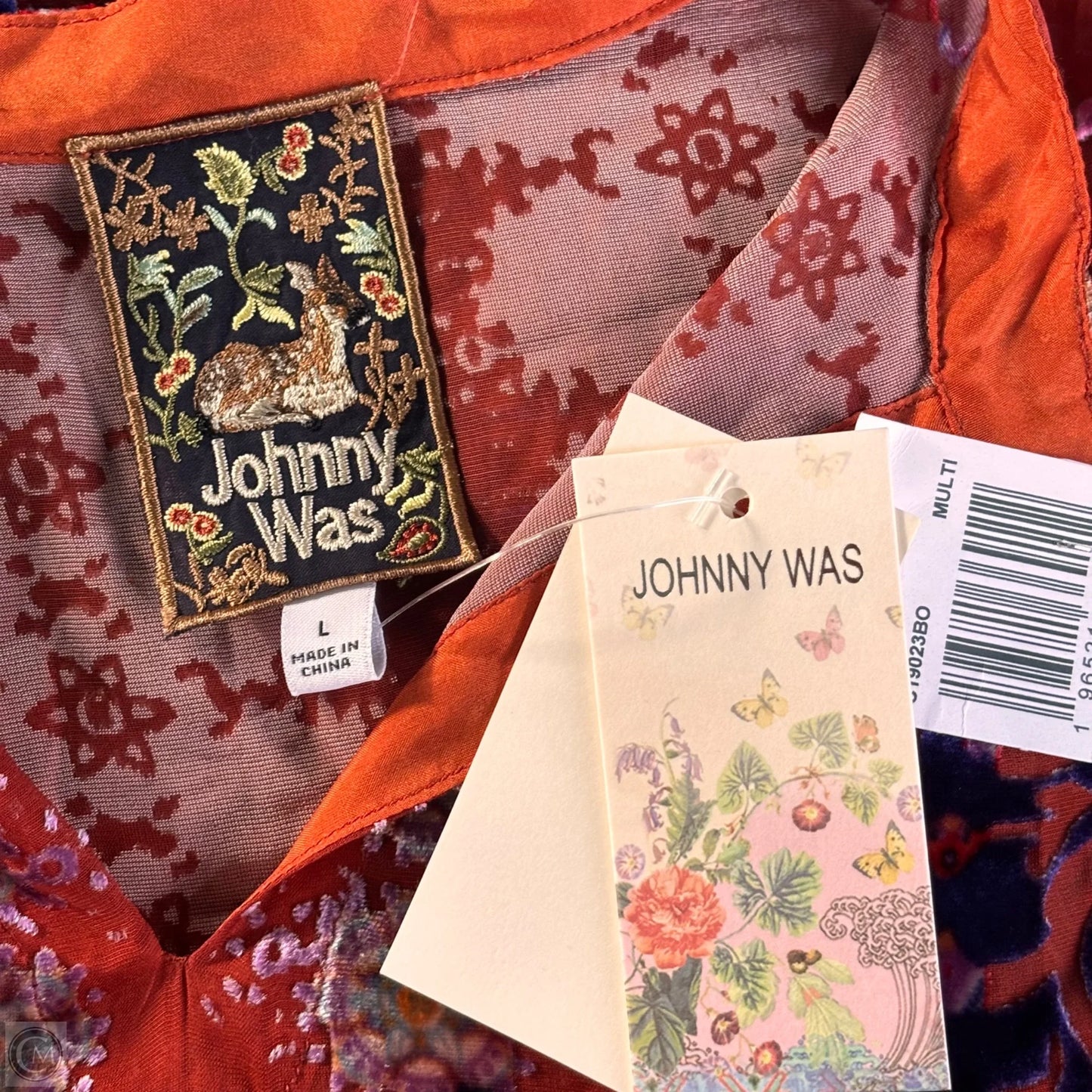 Top Long Sleeve By Johnny Was In Multi-colored, Size: L