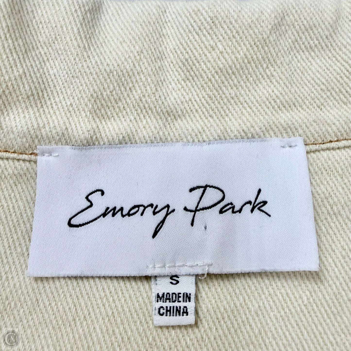 Jacket Denim By Emory Park In Brown & Cream, Size: S