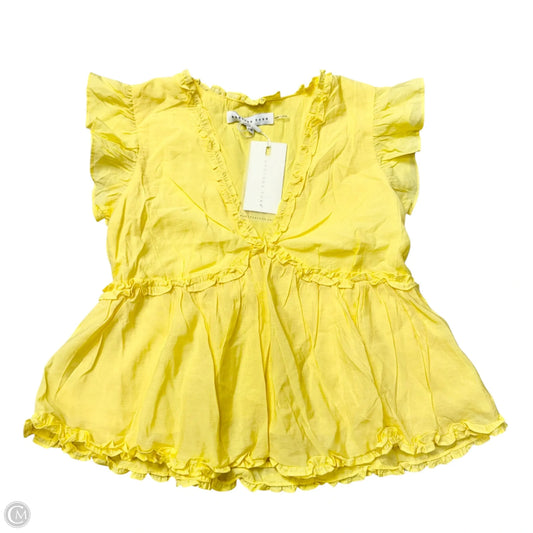 Top Short Sleeve By Endless Rose In Yellow, Size: M