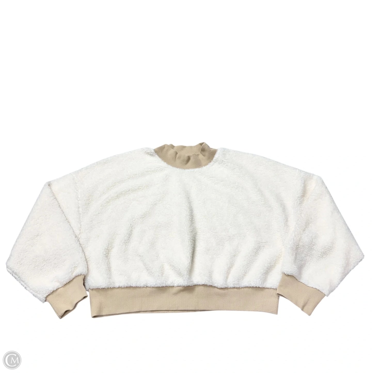 Athletic Sweatshirt Crewneck By Fabletics In Brown & Cream, Size: Xxl