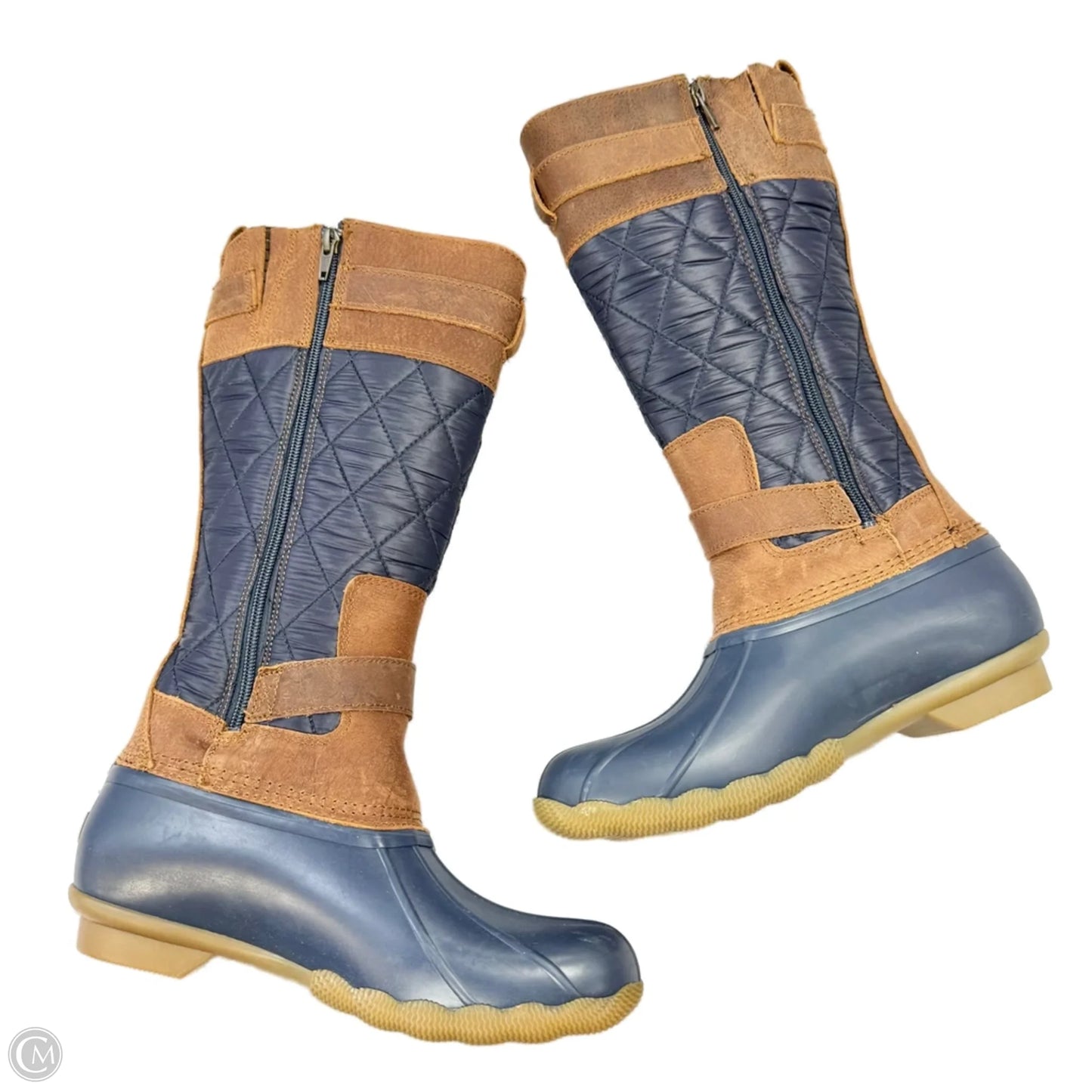 Boots Mid-calf Flats By Sperry In Blue & Brown, Size: 8.5