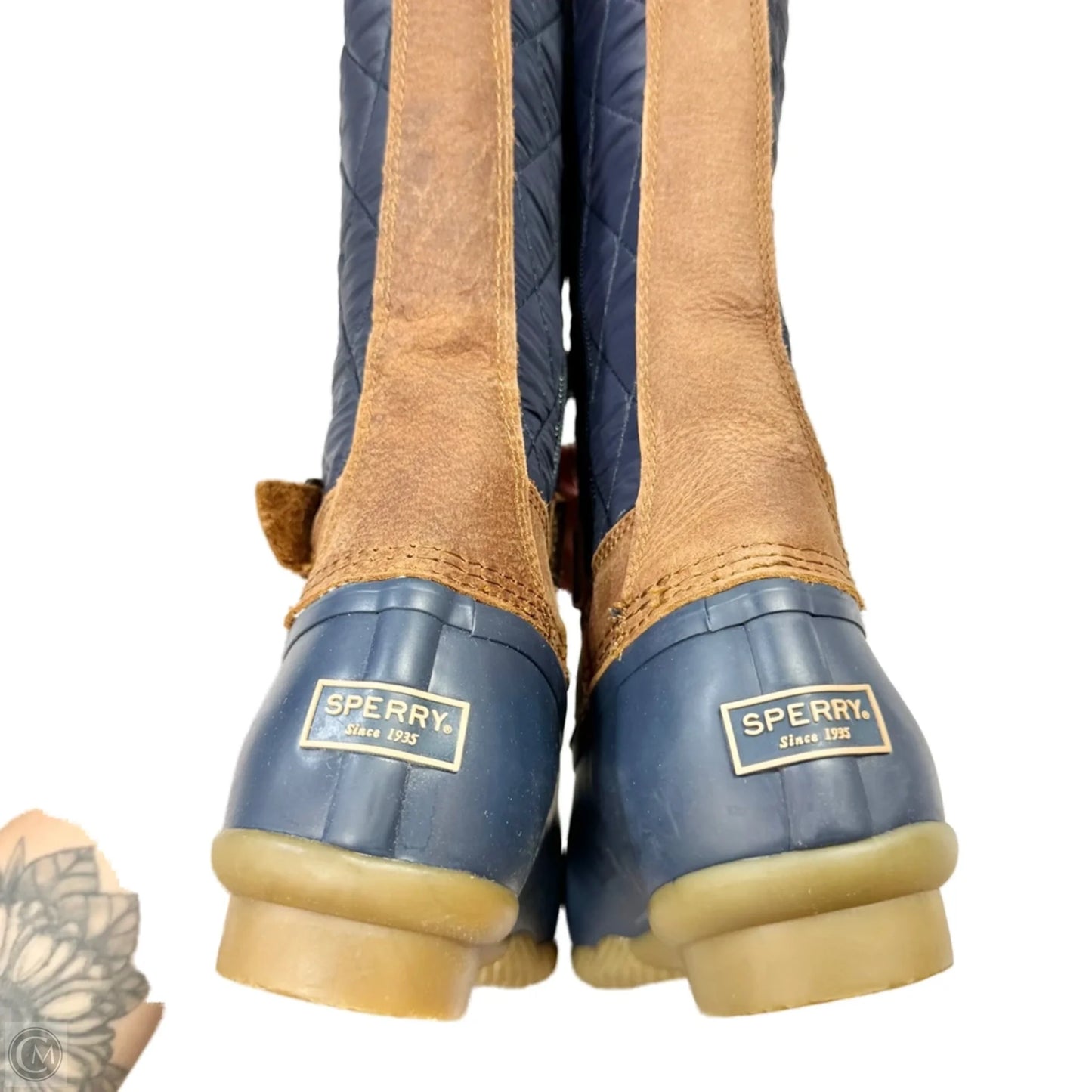 Boots Mid-calf Flats By Sperry In Blue & Brown, Size: 8.5