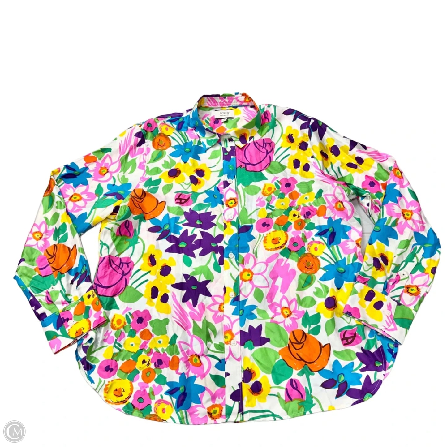 Top Long Sleeve By J. Crew In Floral Print, Size: 1x