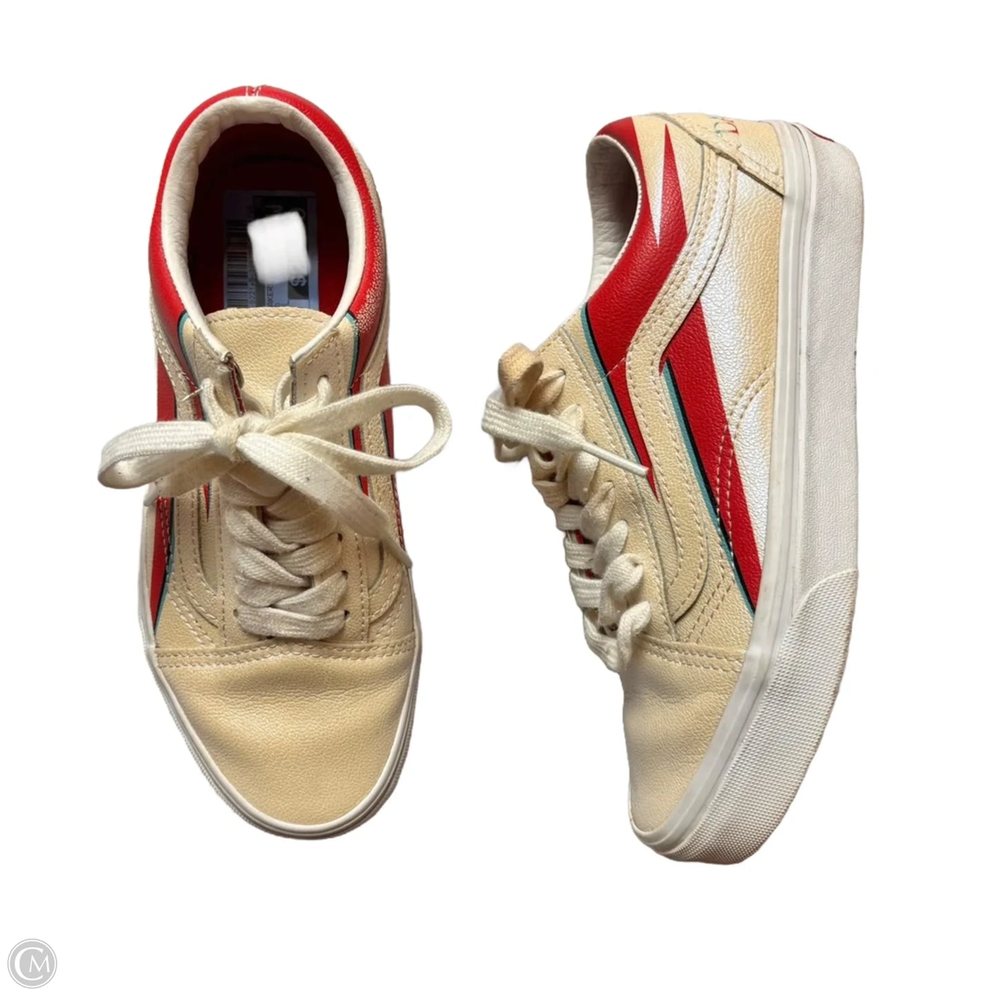 Shoes Sneakers By Vans In Cream & Red, Size: 5