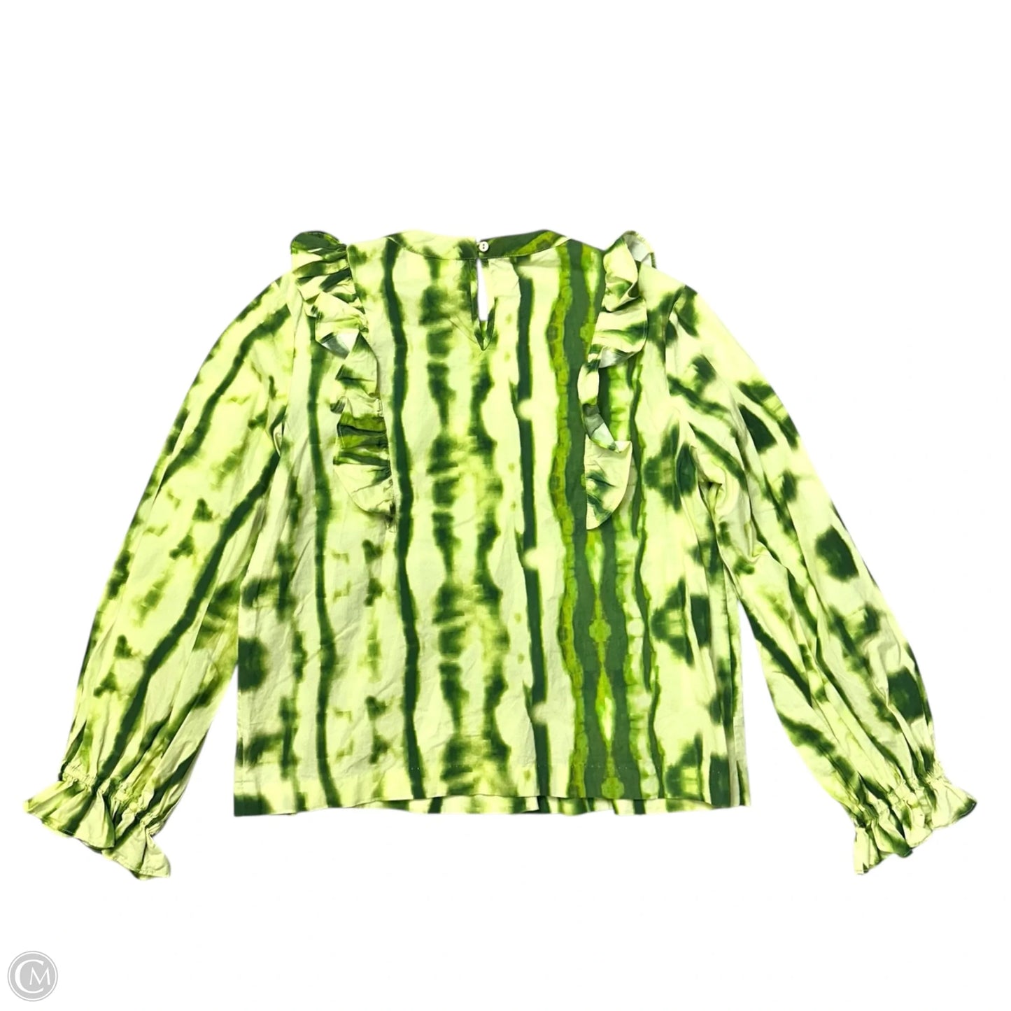 Top Long Sleeve By Samant Chauhan  In Green, Size: S