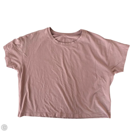 Athletic Top Short Sleeve By Lululemon In Pink, Size: M