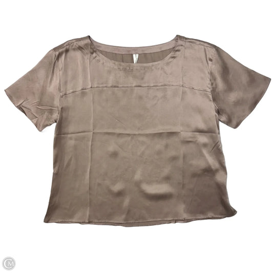 Top Short Sleeve By Anthropologie In Taupe, Size: M