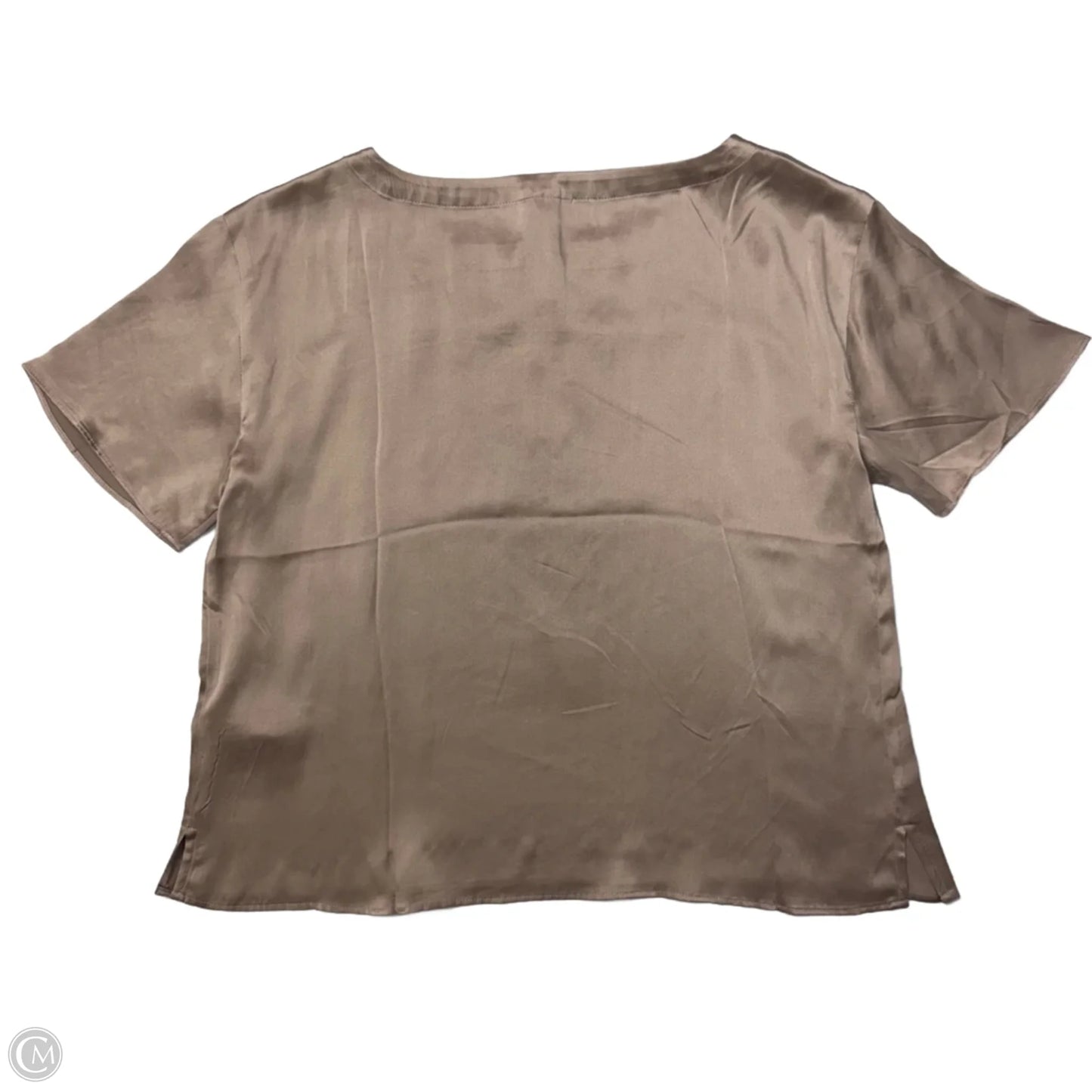 Top Short Sleeve By Anthropologie In Taupe, Size: M