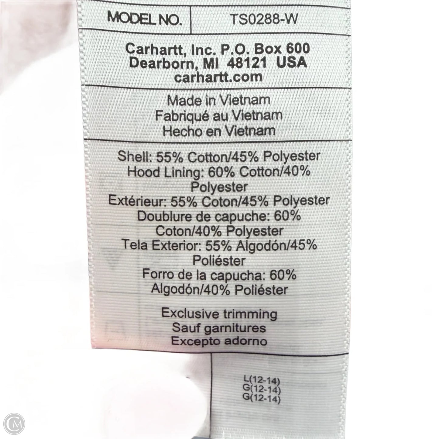 Sweatshirt Hoodie By Carhartt In Blue, Size: L