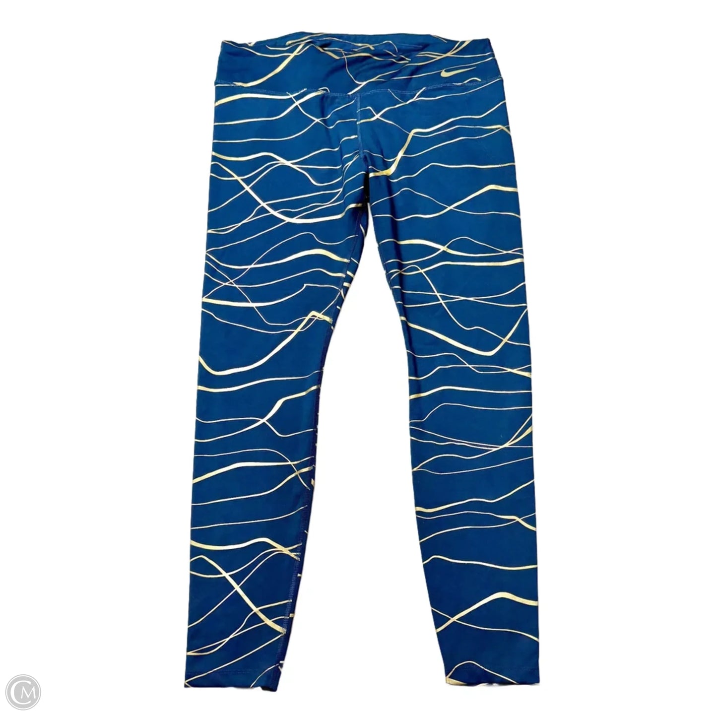 Athletic Leggings By Nike Apparel In Blue & Gold, Size: Xl