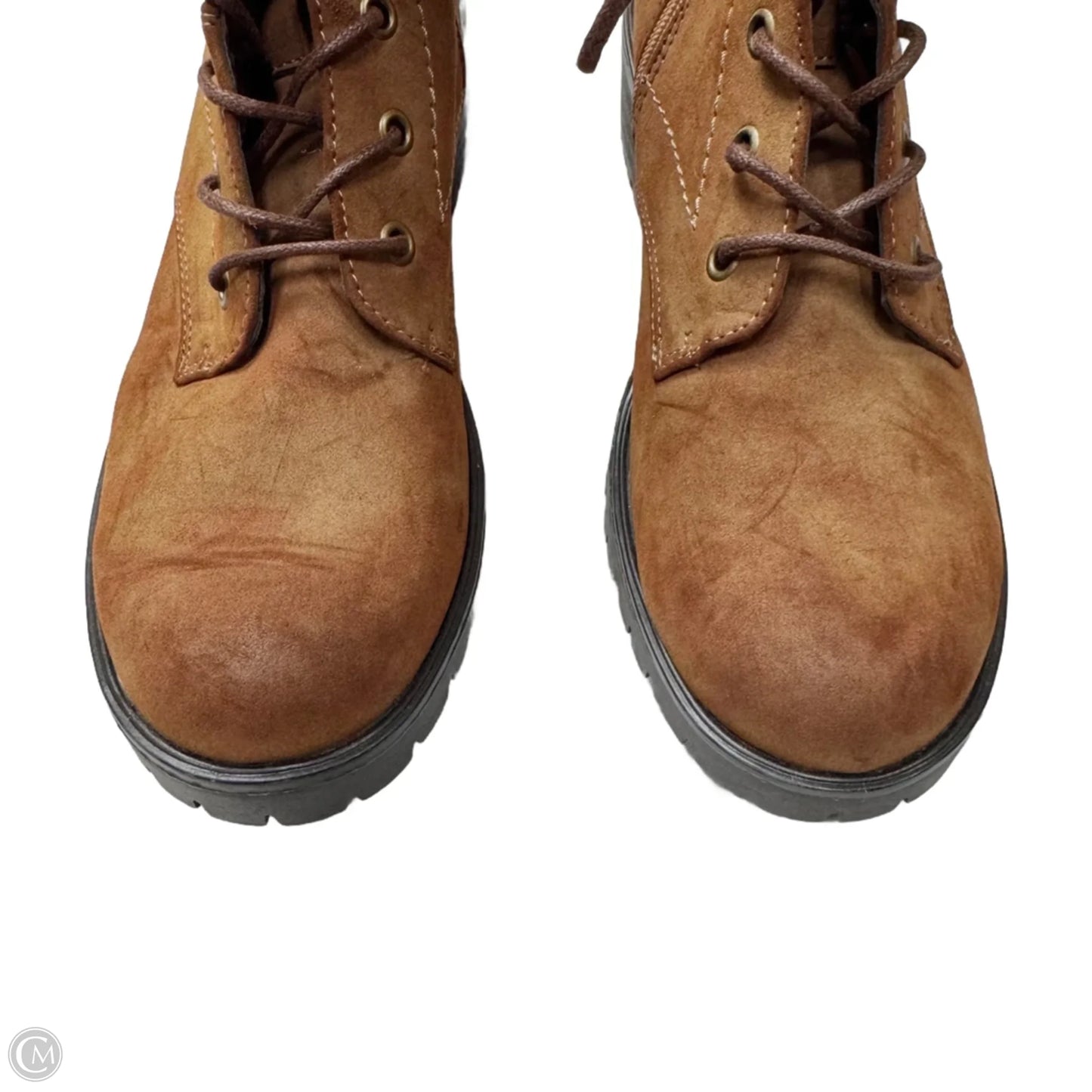 Boots Ankle Heels By Dunes In Brown, Size: 8