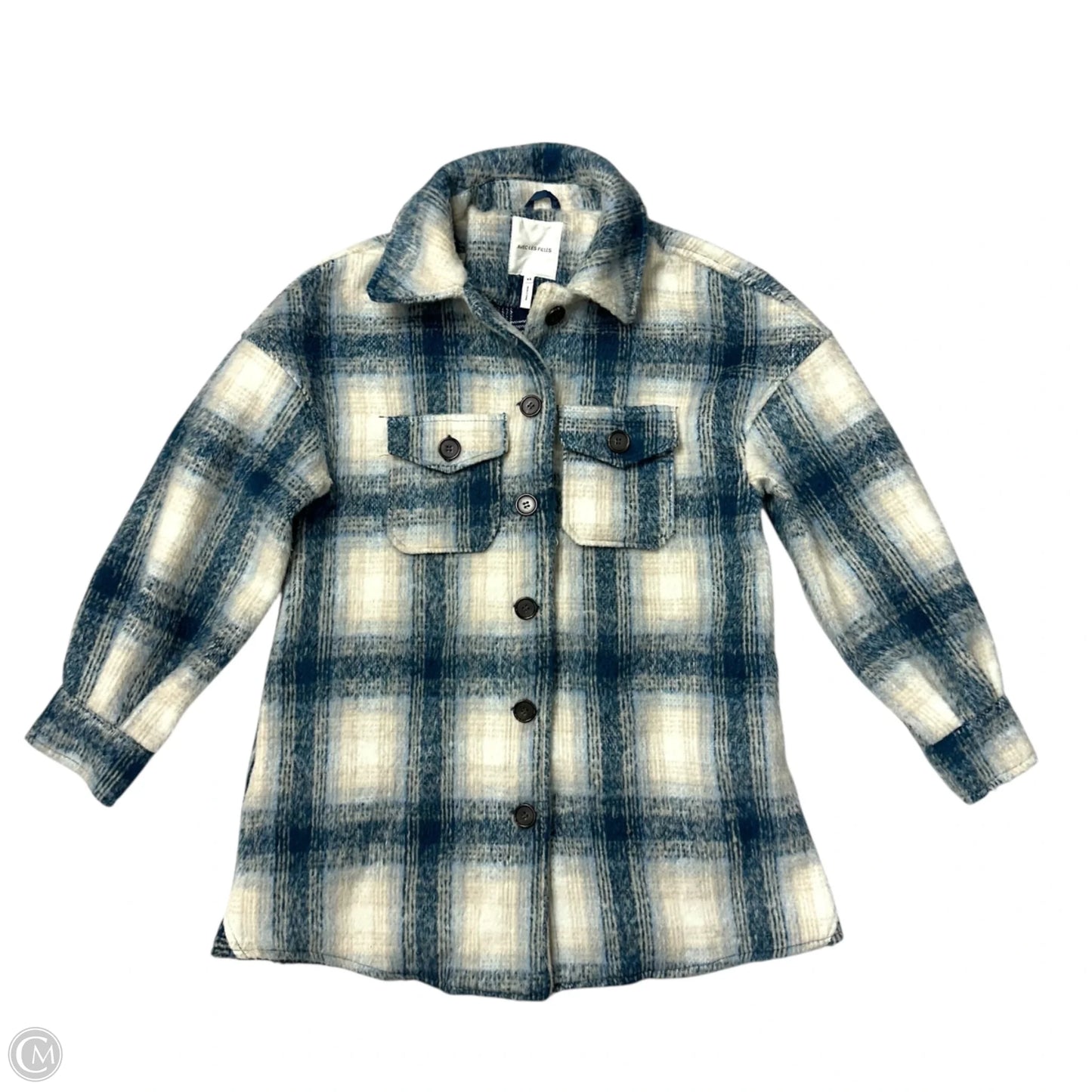 Jacket Shirt By Avec Les Filles In Plaid Pattern, Size: Xs
