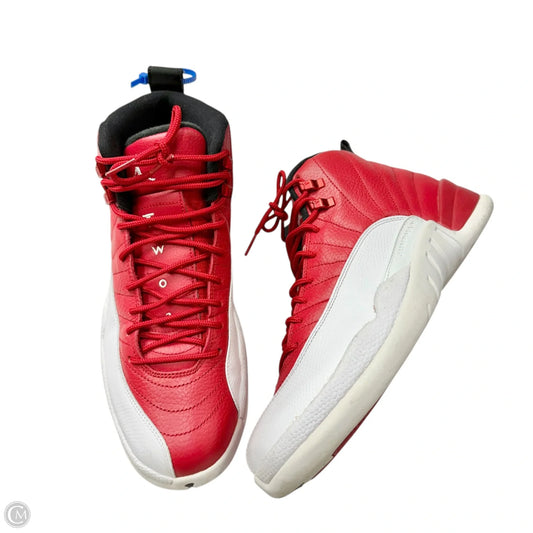 Shoes Luxury Designer By Jordan In Red & White, Size: 10