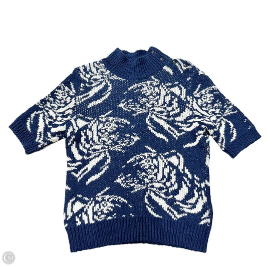 Sweater Short Sleeve By Maeve In Blue & White, Size: Xs