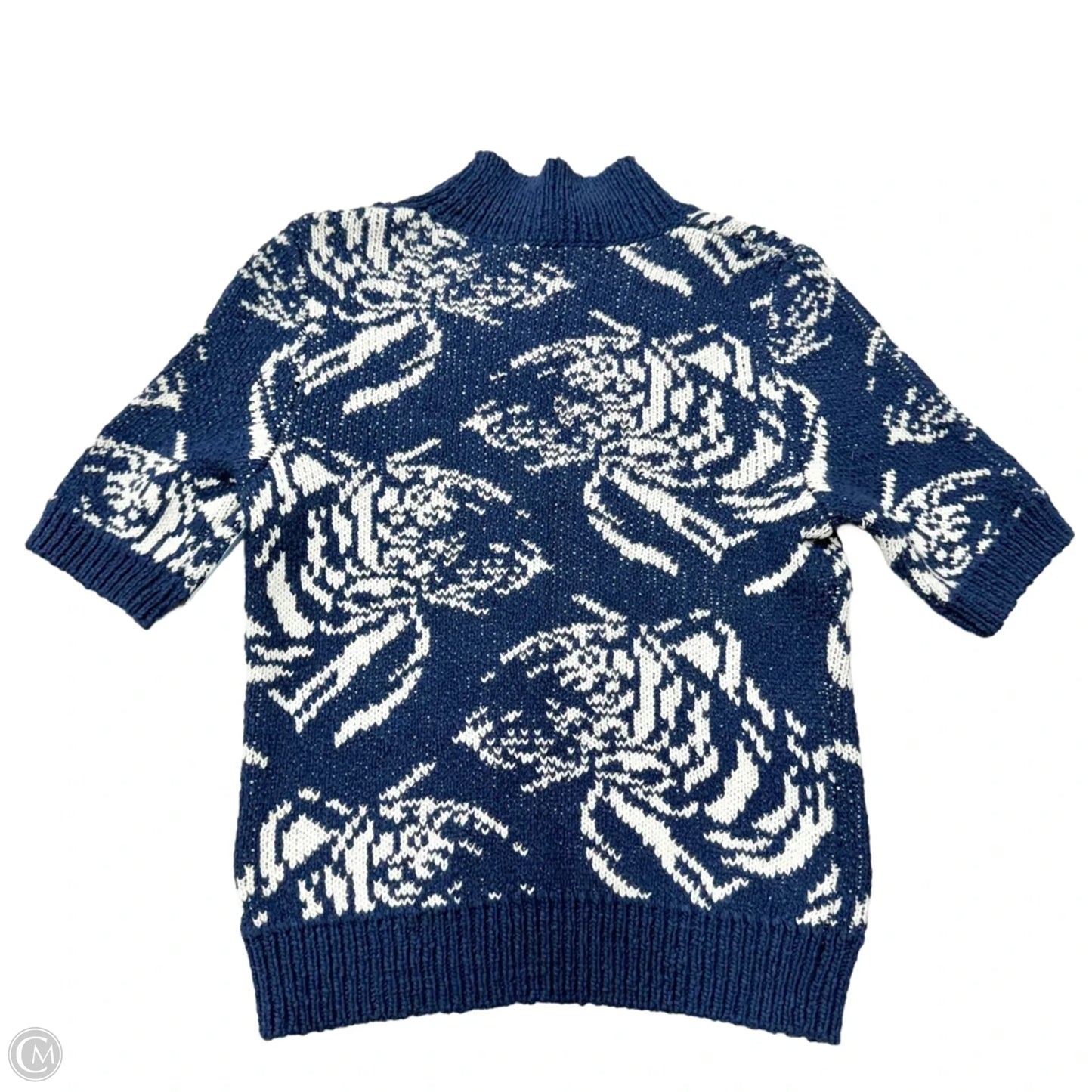 Sweater Short Sleeve By Maeve In Blue & White, Size: Xs