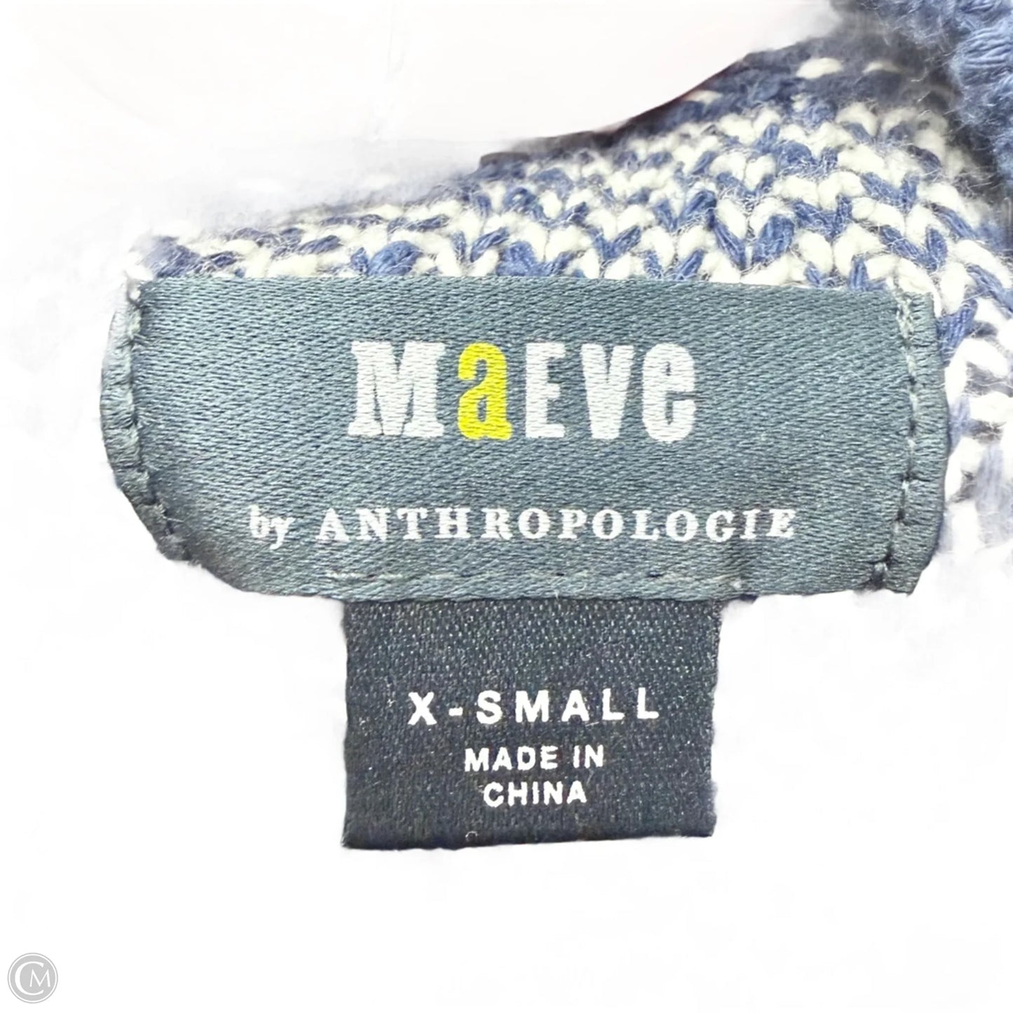 Sweater Short Sleeve By Maeve In Blue & White, Size: Xs