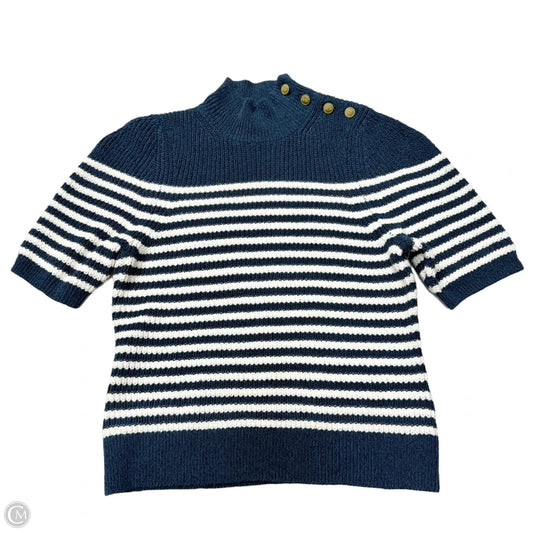 Sweater Short Sleeve By Maeve In Blue & White, Size: S