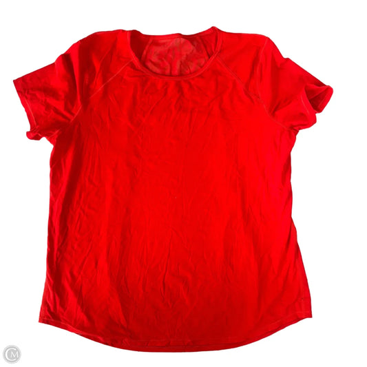 Athletic Top Short Sleeve By Lululemon In Red, Size: L