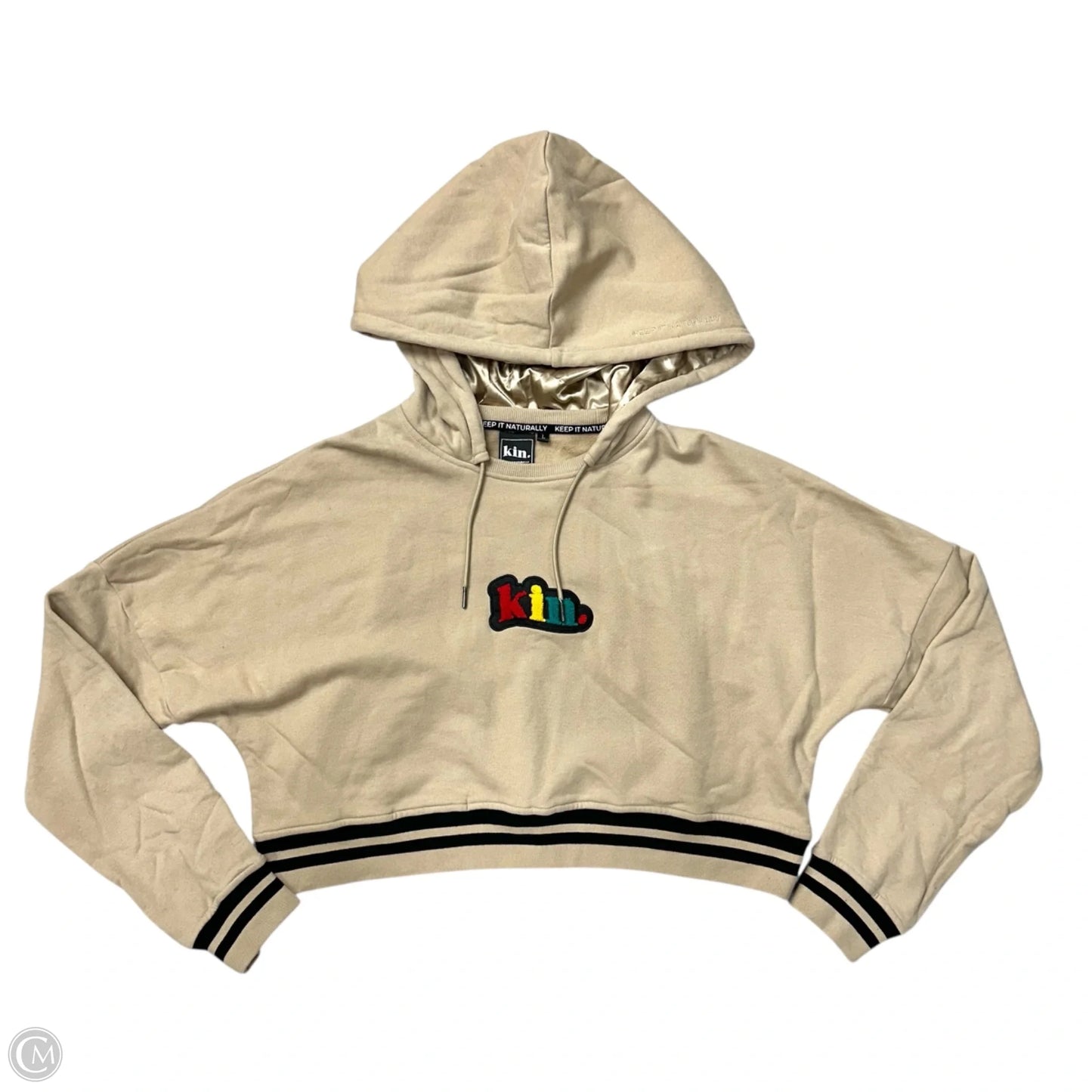 Sweatshirt Hoodie By Kin In Black & Tan, Size: L