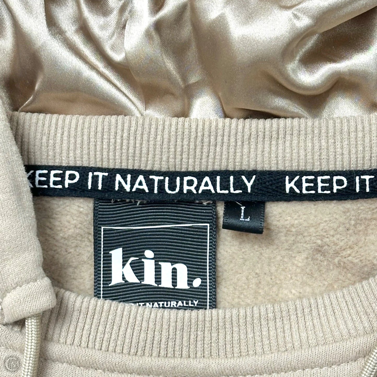Sweatshirt Hoodie By Kin In Black & Tan, Size: L