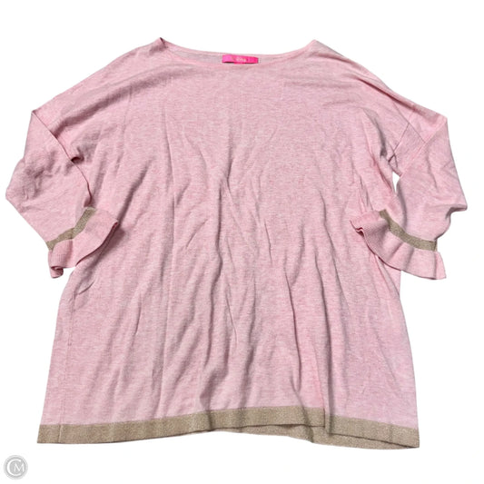 Sweater Designer By Lilly Pulitzer In Gold & Pink, Size: M