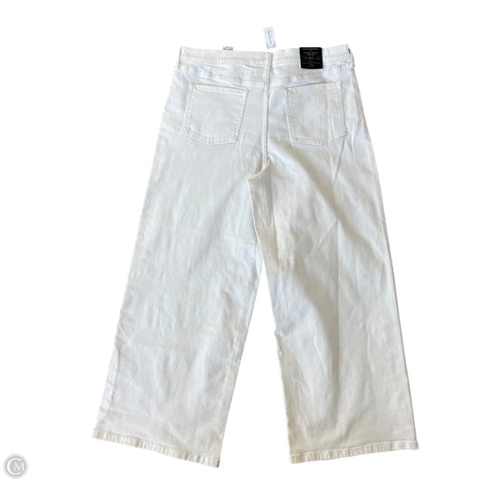 Jeans Wide Leg By Banana Republic In White Denim, Size: 16