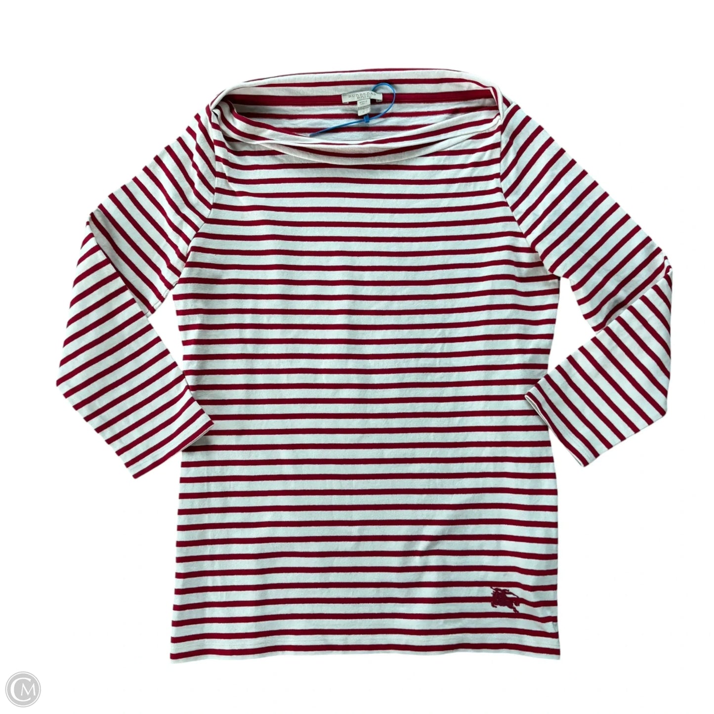 Top Long Sleeve Luxury Designer By Burberry In Striped Pattern, Size: L