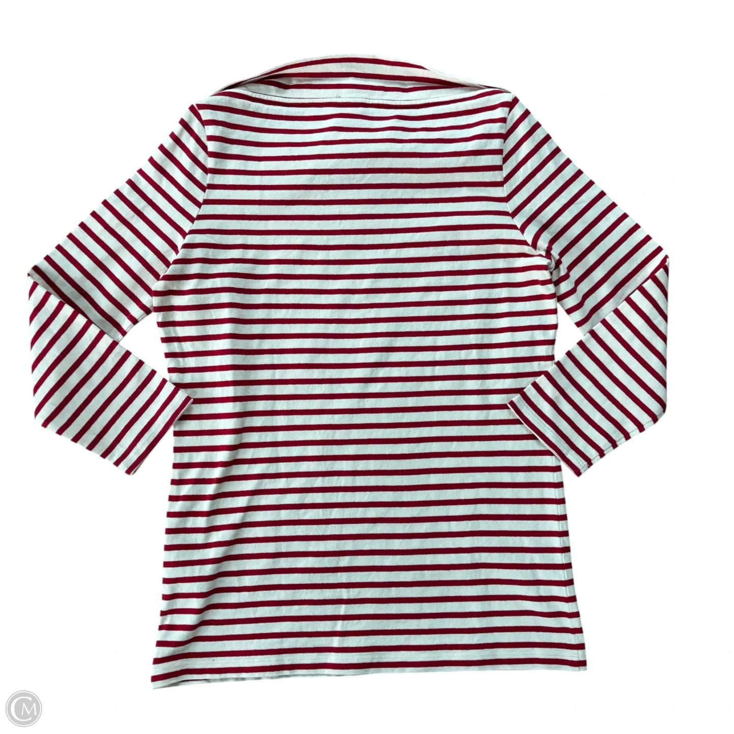 Top Long Sleeve Luxury Designer By Burberry In Striped Pattern, Size: L