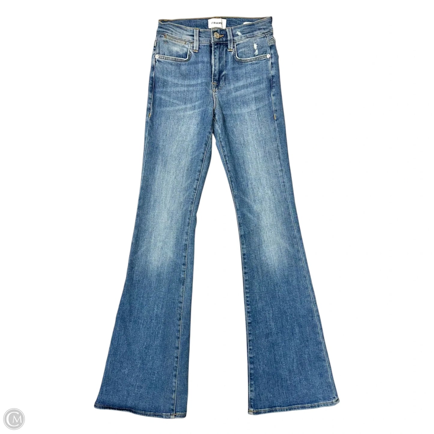 Jeans Wide Leg By Frame In Blue, Size: 0