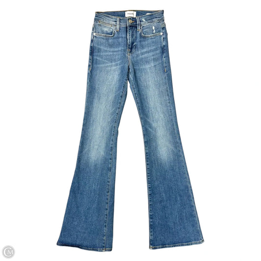 Jeans Wide Leg By Frame In Blue, Size: 0