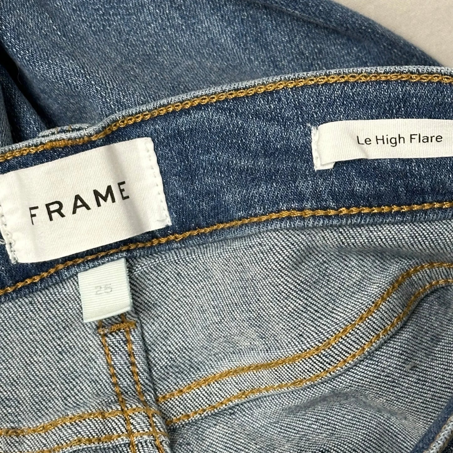 Jeans Wide Leg By Frame In Blue, Size: 0