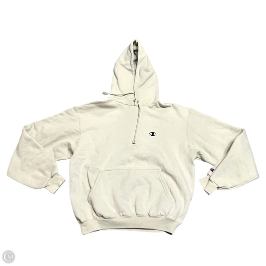 Sweatshirt Hoodie By Champion In Tan, Size: M