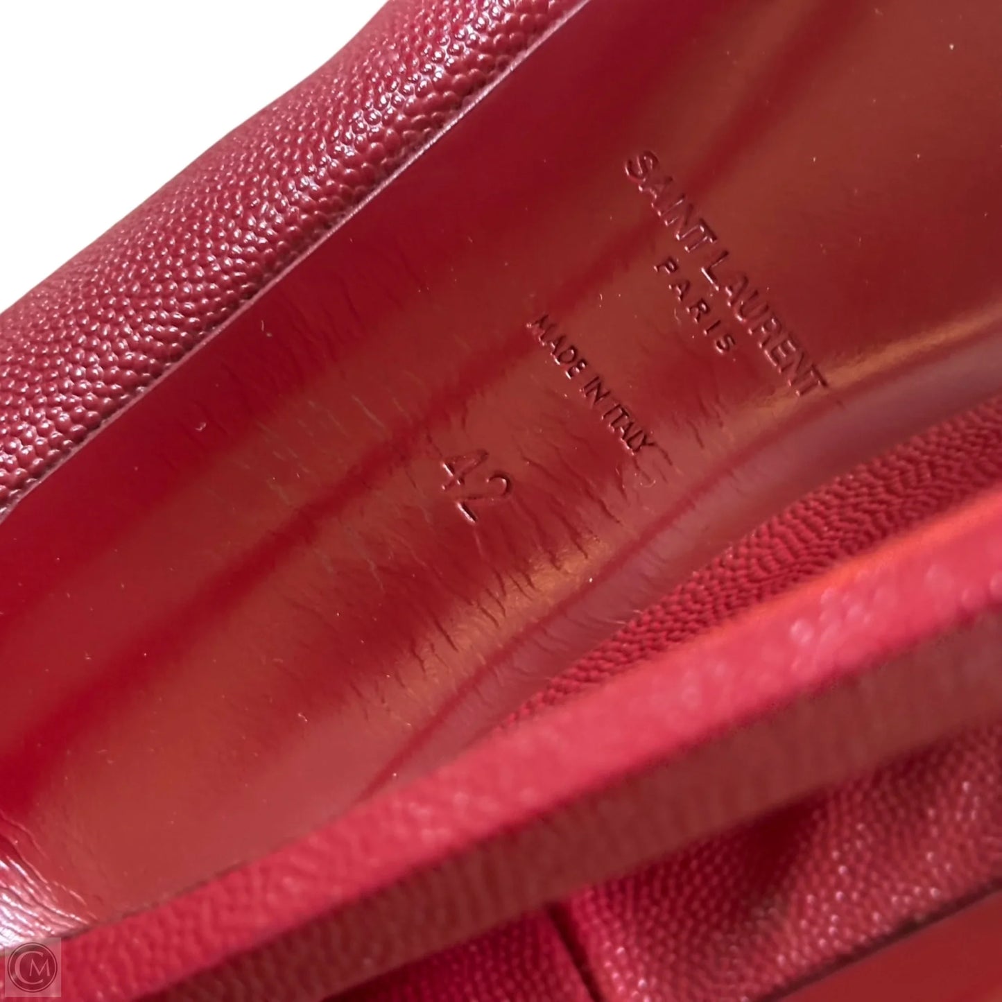 Shoes Luxury Designer By Yves Saint Laurent In Red, Size: 12