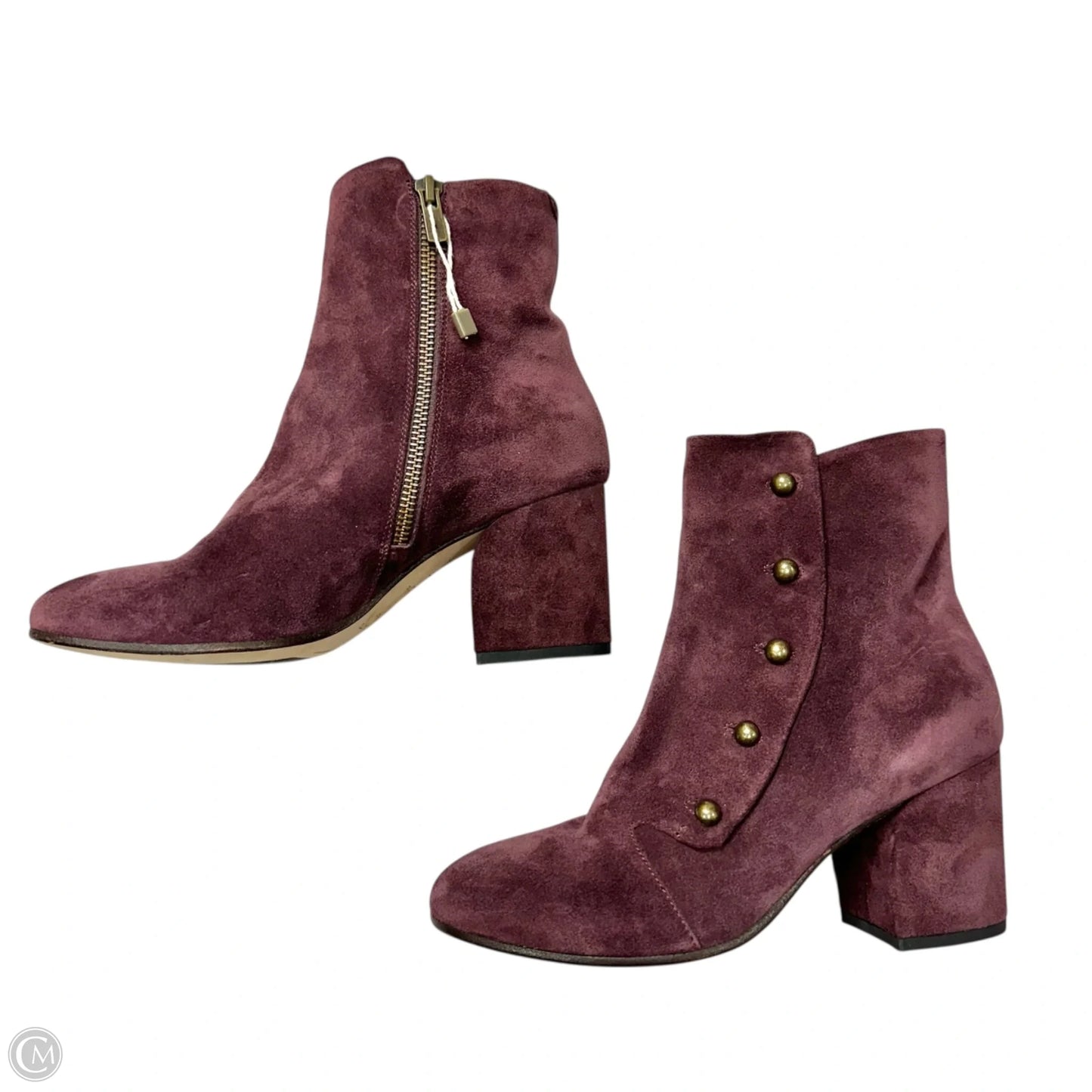 Boots Ankle Heels By Officine Creative In Purple, Size: 7