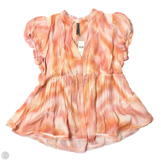 Top Short Sleeve By Anthropologie In Orange, Size: Sp