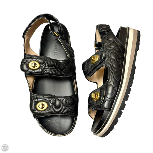Sandals Designer By Coach In Black, Size: 9.5