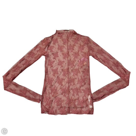 Top Long Sleeve By Free People In Pink, Size: S