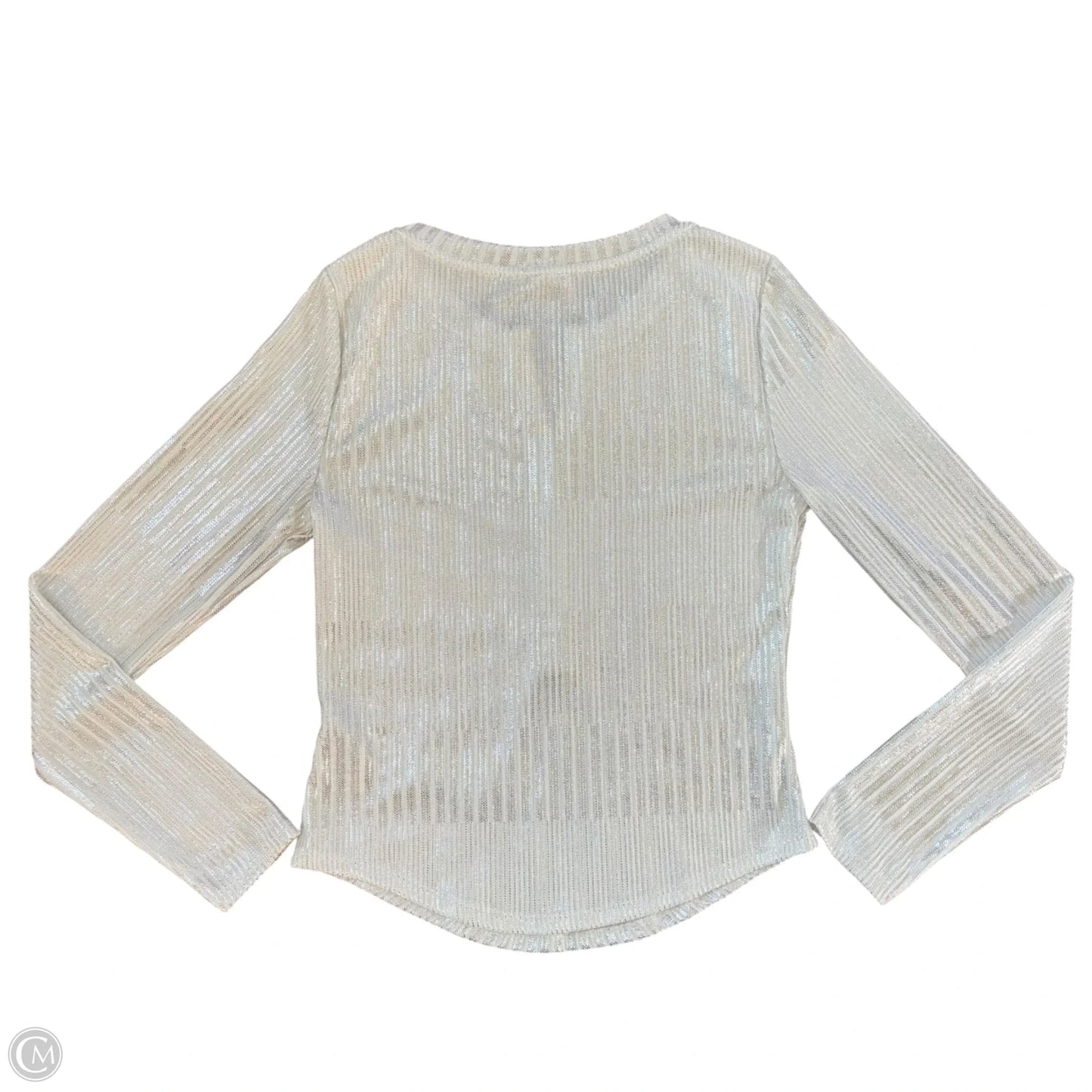 Top Long Sleeve By Pilcro In Silver, Size: S