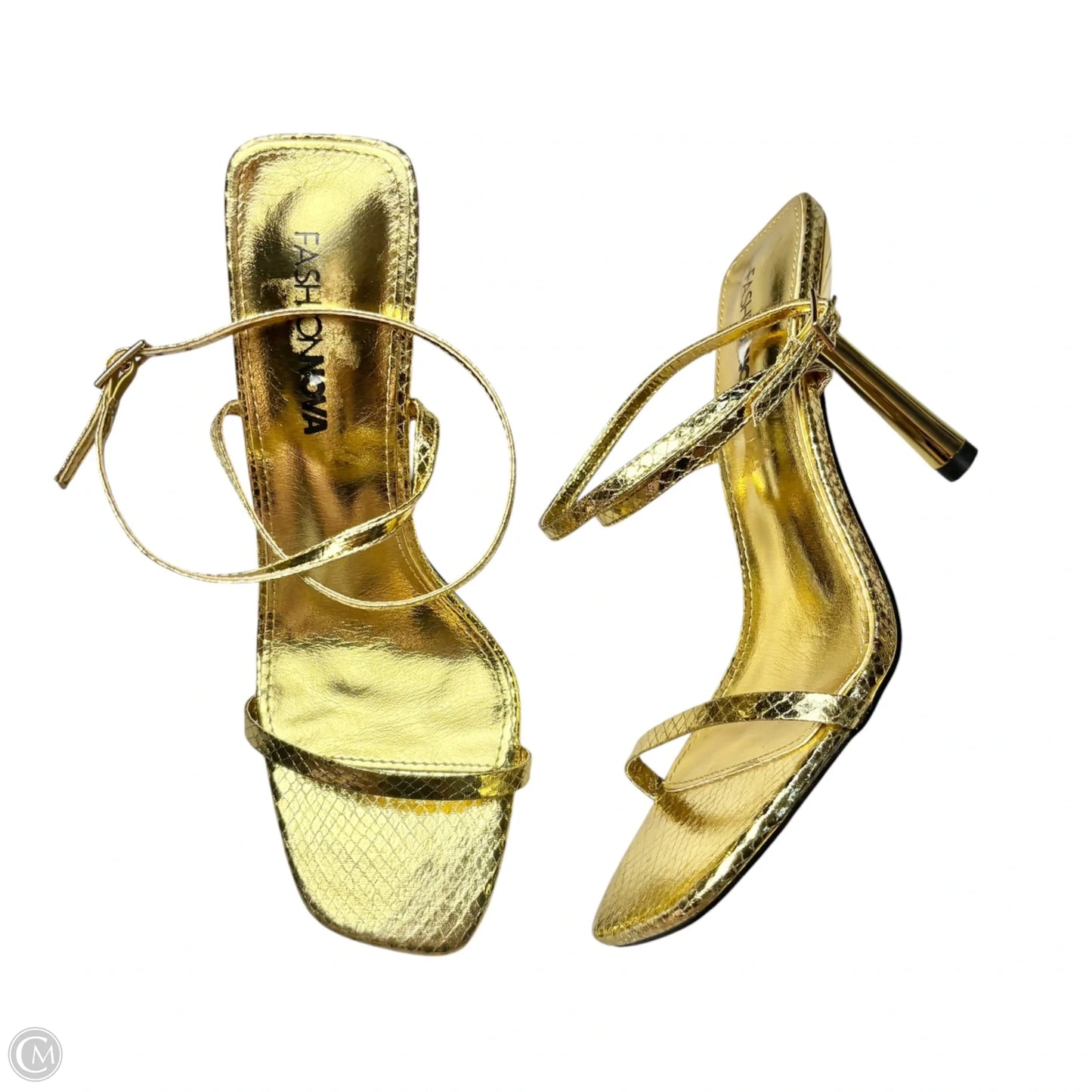 Shoes Heels Kitten By Fashion Nova In Gold, Size: 9