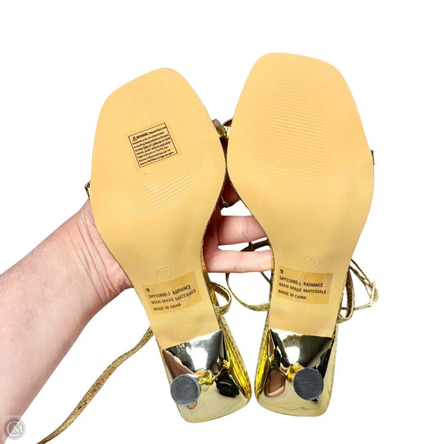 Shoes Heels Kitten By Fashion Nova In Gold, Size: 9
