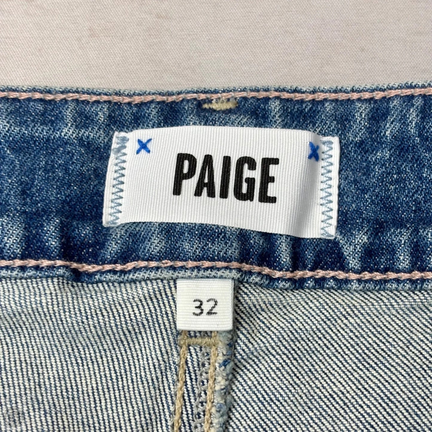 Jeans Flared By Paige In Blue Denim, Size: 14