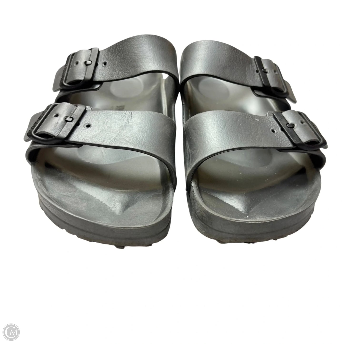 Sandals Flats By Birkenstock In Grey, Size: 9