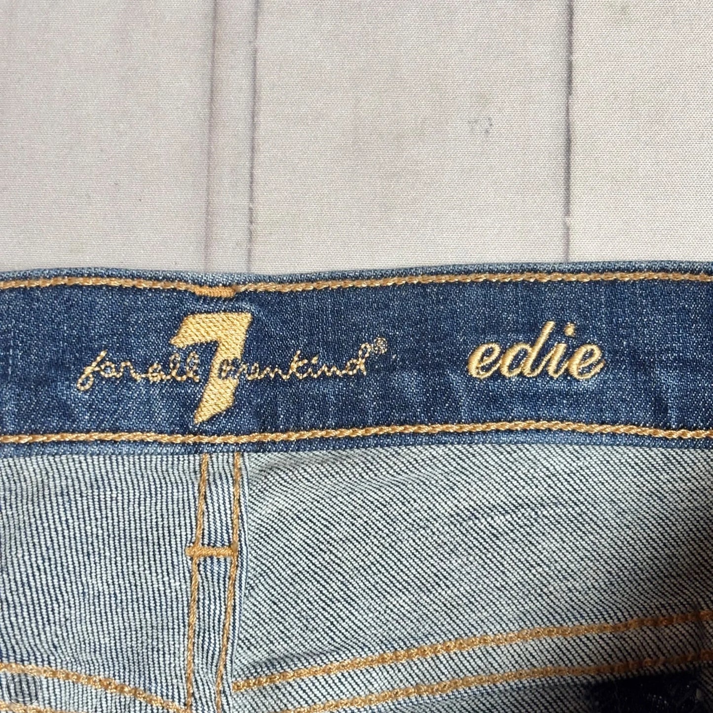 Jeans Straight By 7 For All Mankind In Blue Denim, Size: 6