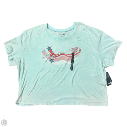 Top Short Sleeve By Torrid In Blue & Red & White, Size: 2x