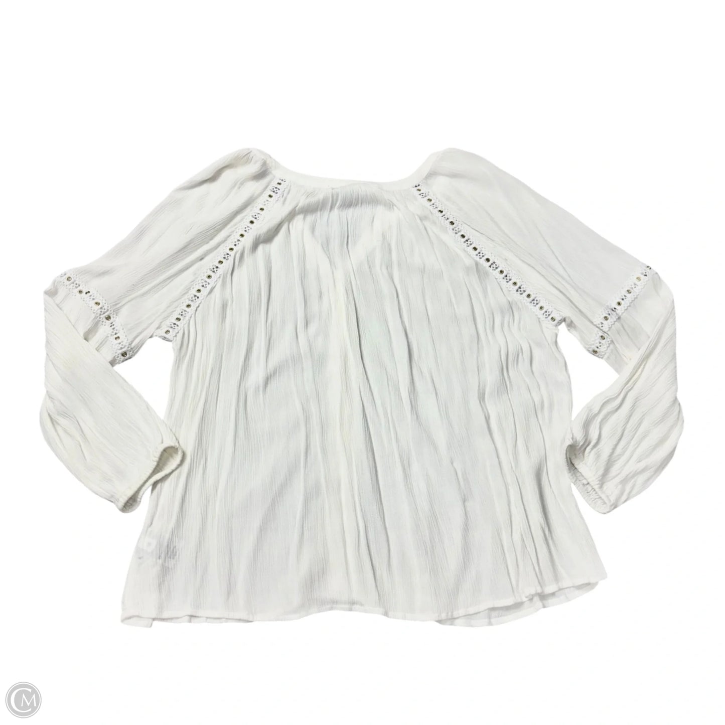 Top Long Sleeve By Inc In White, Size: 2x