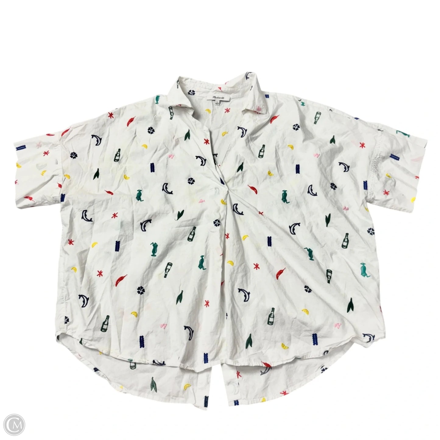 Top Short Sleeve By Madewell In White, Size: L