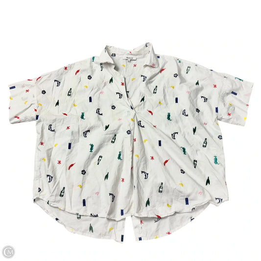 Top Short Sleeve By Madewell In White, Size: L