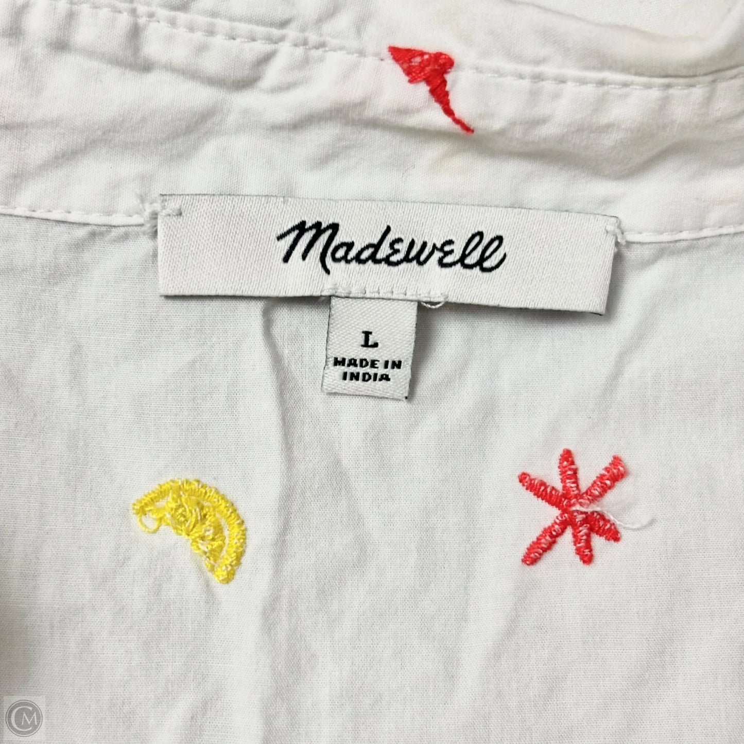 Top Short Sleeve By Madewell In White, Size: L